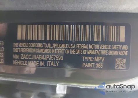 2018 Jeep Renegade Sport z USA, uszkodzony, nr VIN ZACCJBAB4JPJ57593